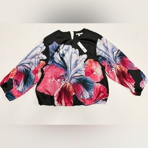 Women's Chico's BUBBLE HEM TOP JOYFUL BLOOM Size 14 NWT (0141) A4